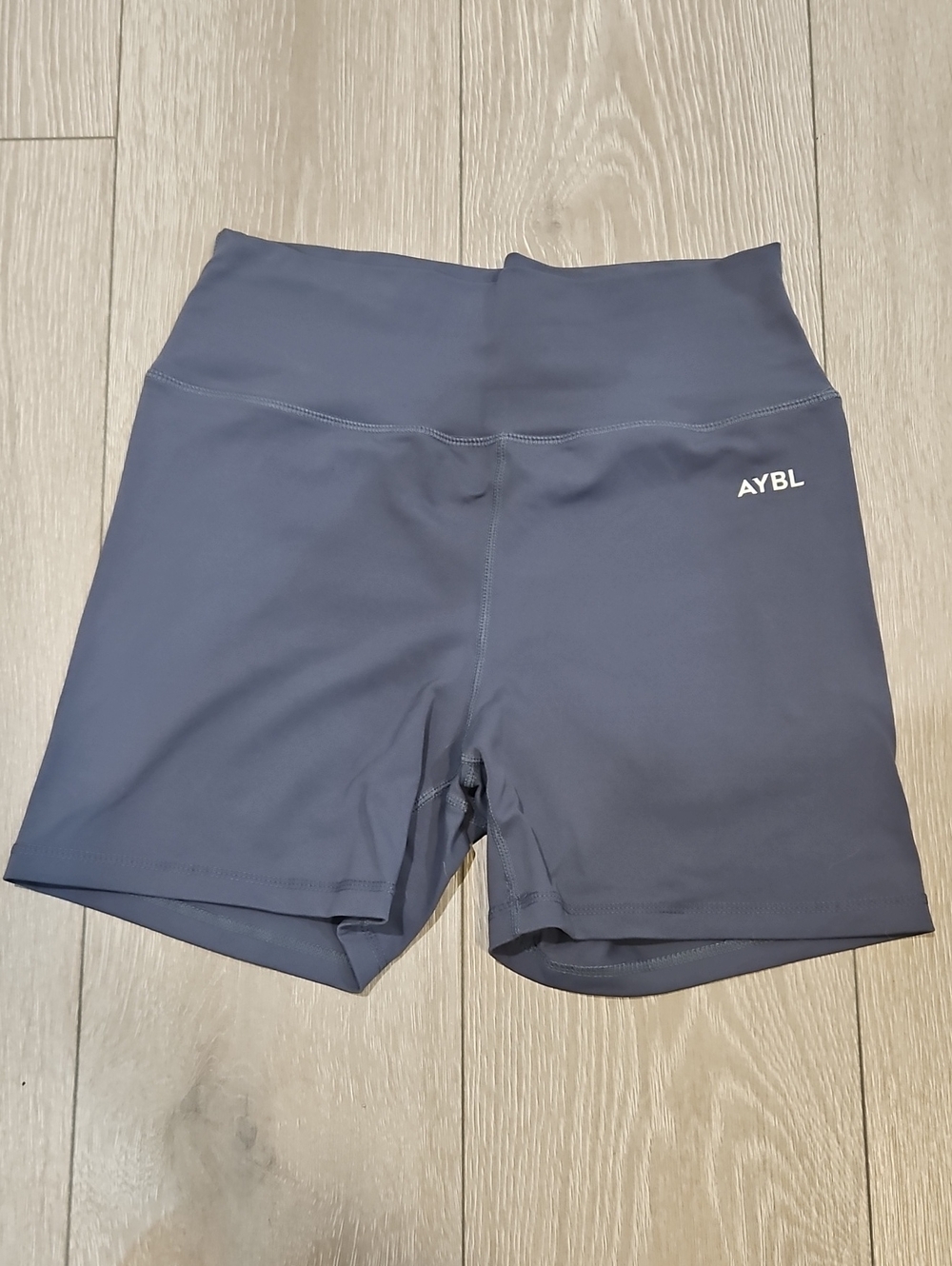 AYBL High-Rise Navy Bike Shorts with Logo